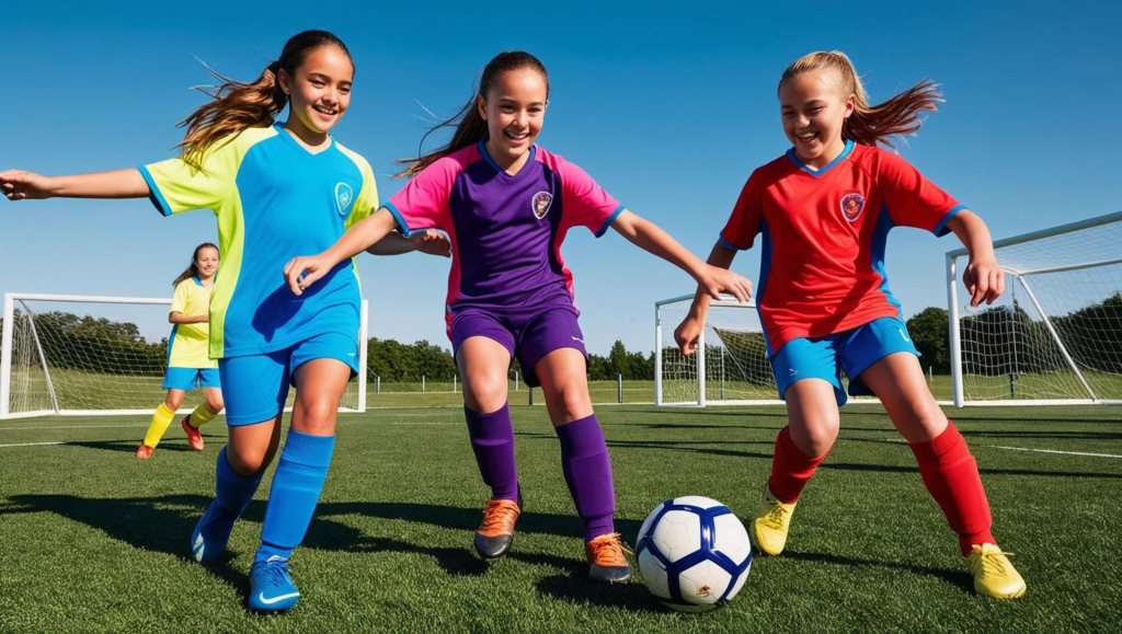 Children playing football