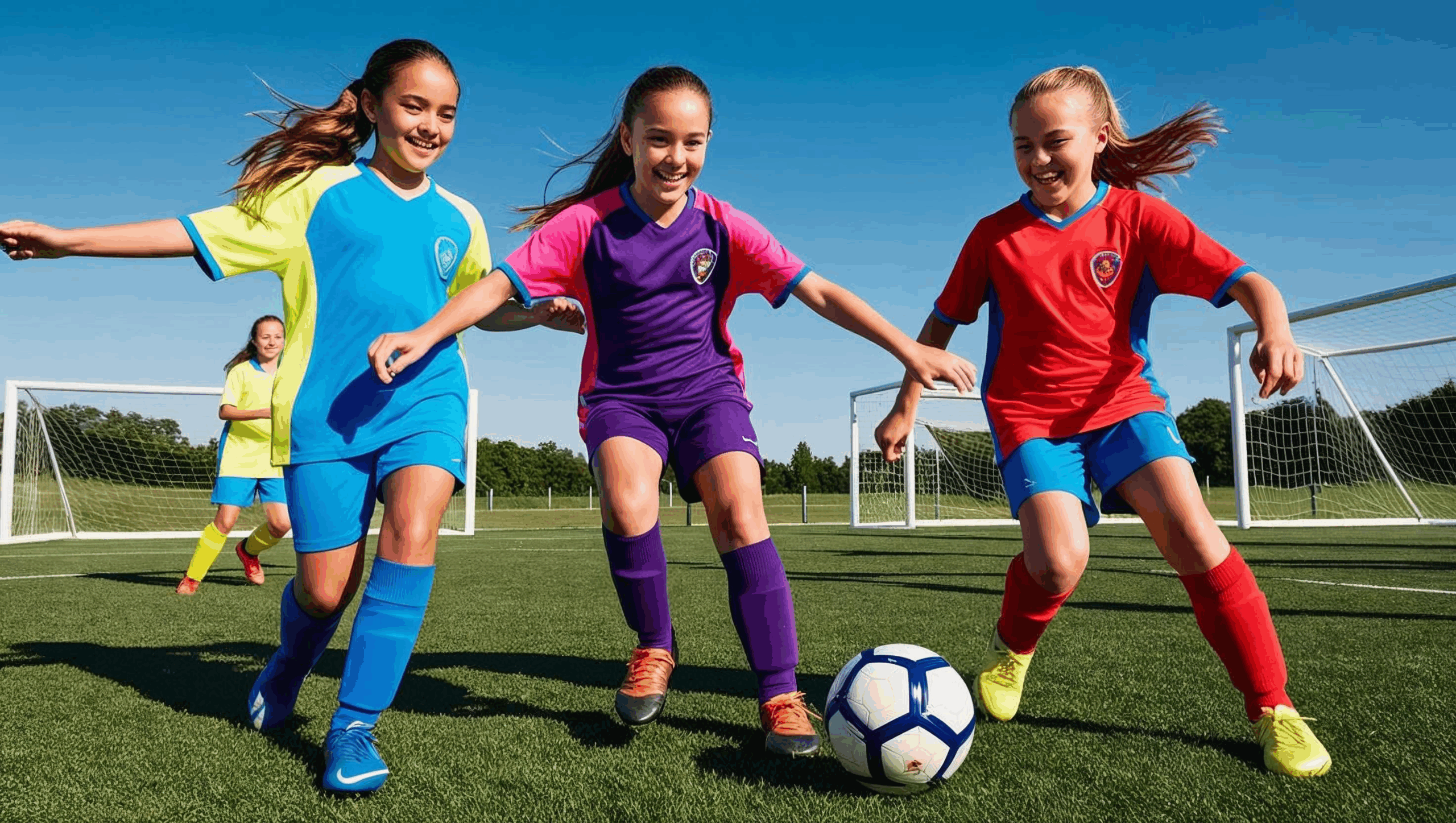 Children playing football