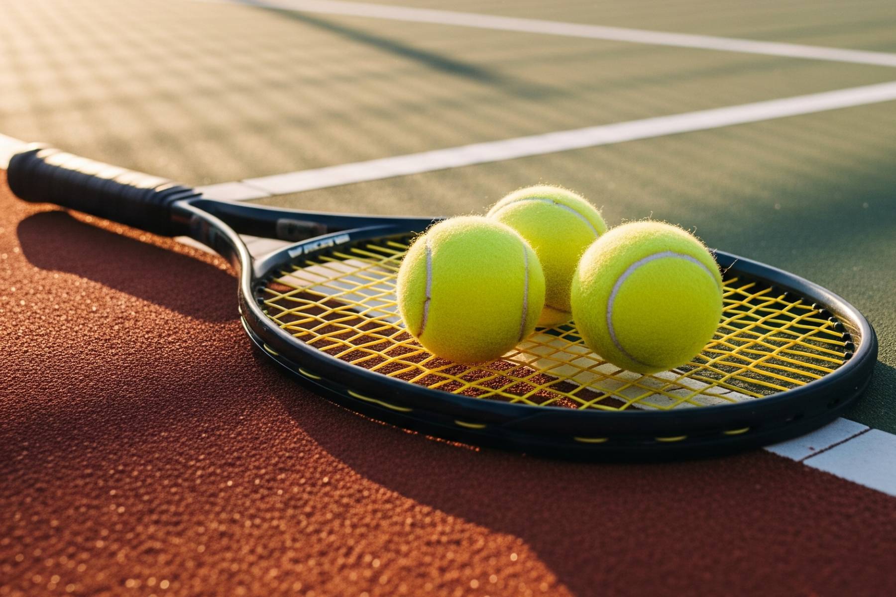Tennis racquet and balls